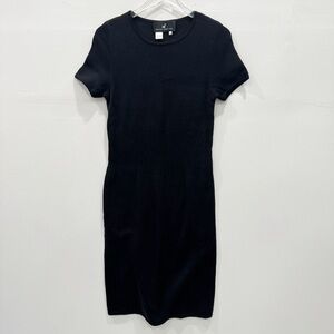 Peruvian Connection Pima Cotton Short Sleeve Knit Midi Dress Medium